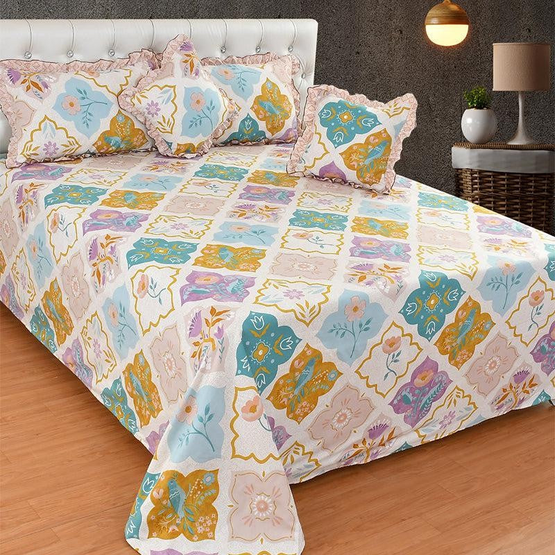 Manisha Frilled Ethnic Bedding Set - Five Piece Set