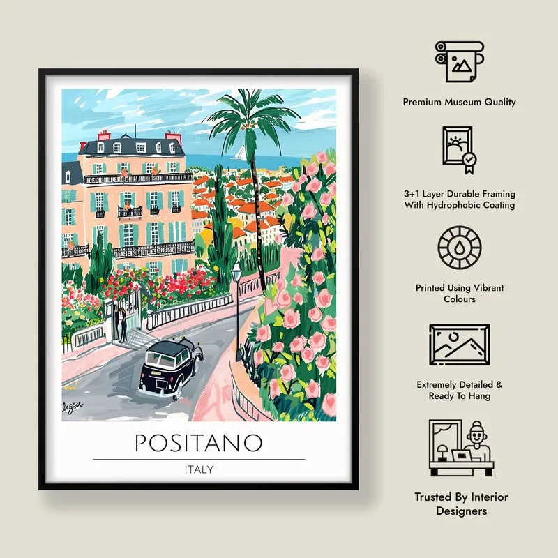 Vintage Positano Framed Canvas Wall Painting media 8