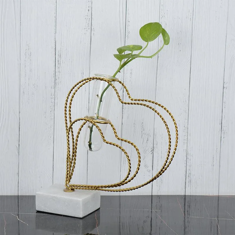 Crossed Hearts Planter - Gold media 1