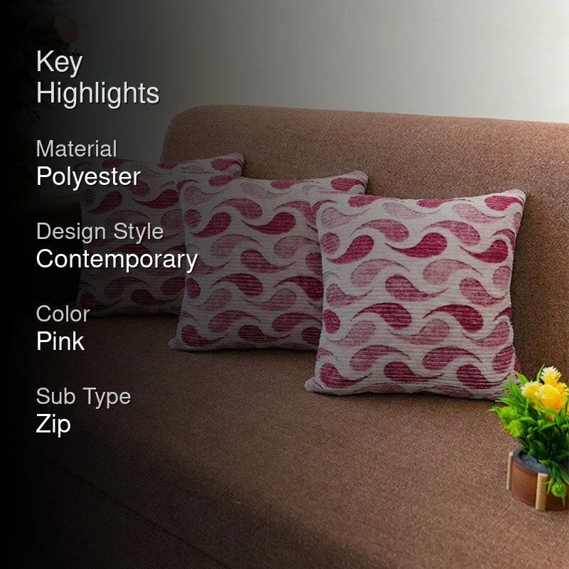 FloralDreamline Cushion Cover (Pink) - Set Of Three media 2