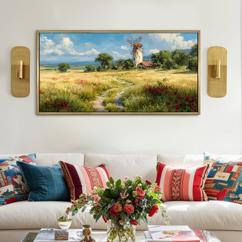 Windmill Watch Canvas Wall Painting With Frame