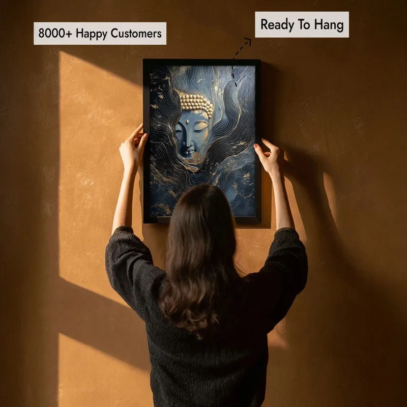 Nebula Buddha Archival Paper Wall Painting With Black Frame media 7