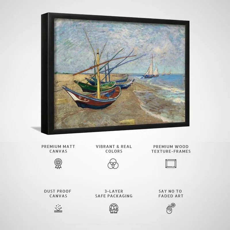 Fishing Boats By Vincent Van Gogh - Black Frame media 3