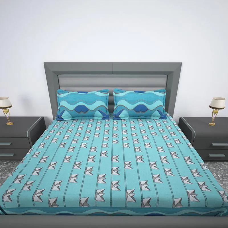 Loomed Horizons Abstract Cotton Bedsheet - 144 TC media 3