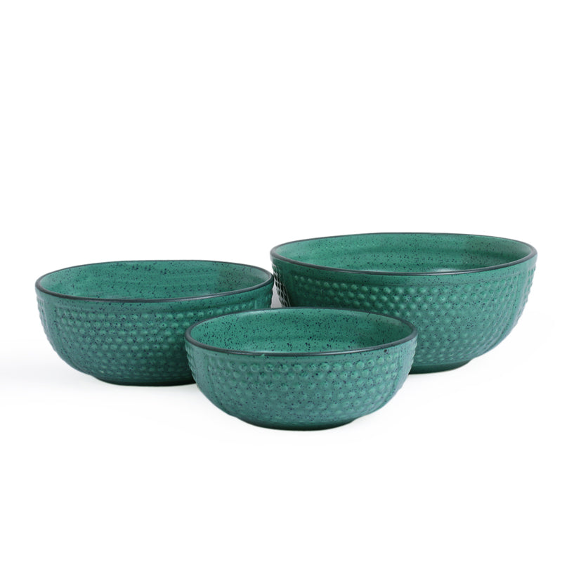 Kashi Serving Bowl (Green/1.5L/1L/600 mL) - Set Of Three image 3