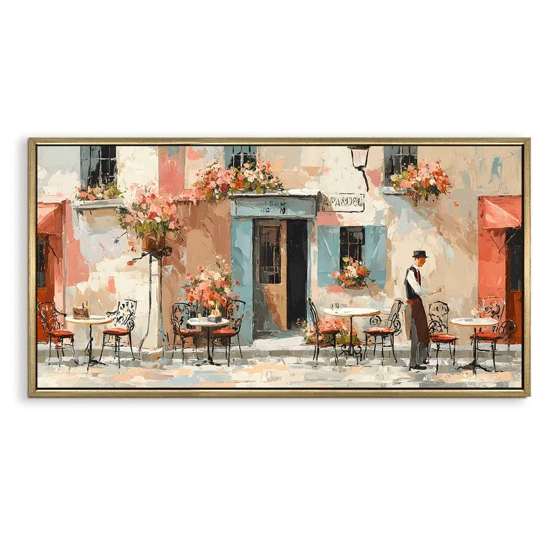 Vintage European Brasserie Street Scene Wall Art media 4