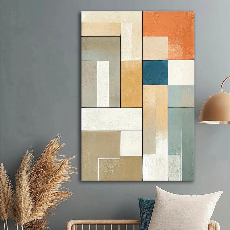Hues of Earth Geometric Wall Painting