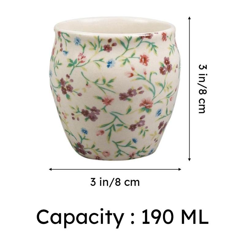 Pastel Garden Stoneware Kulhad(190 ml) - Set Of Six media 8