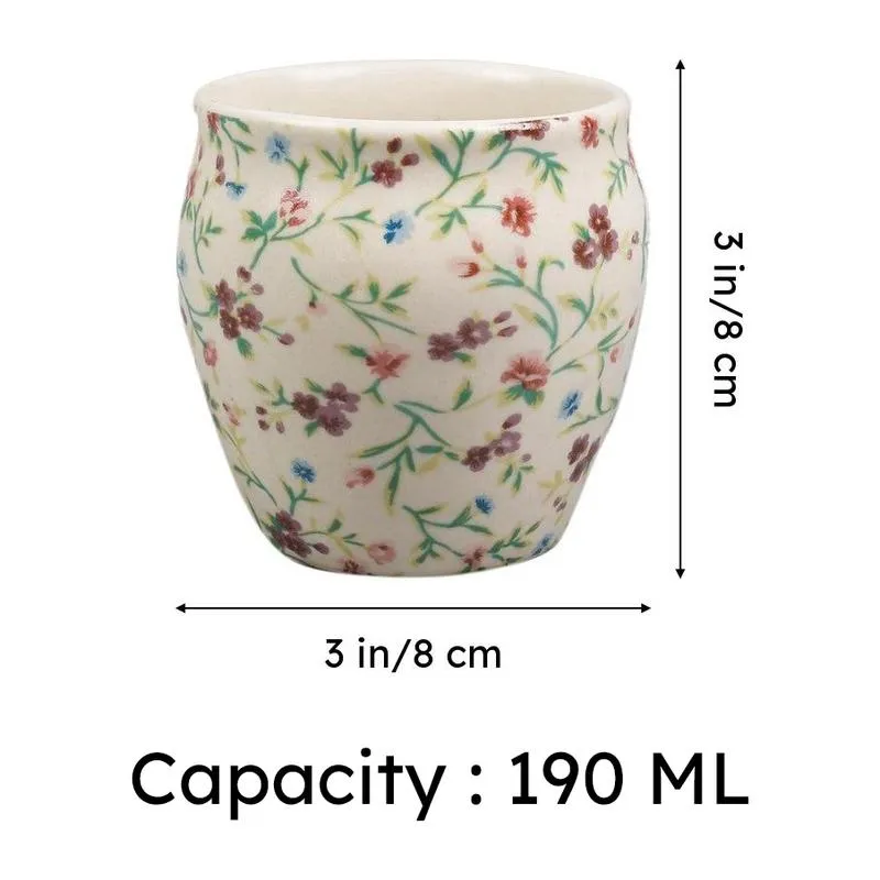 Pastel Garden Stoneware Kulhad(190 ml) - Set Of Six media 8