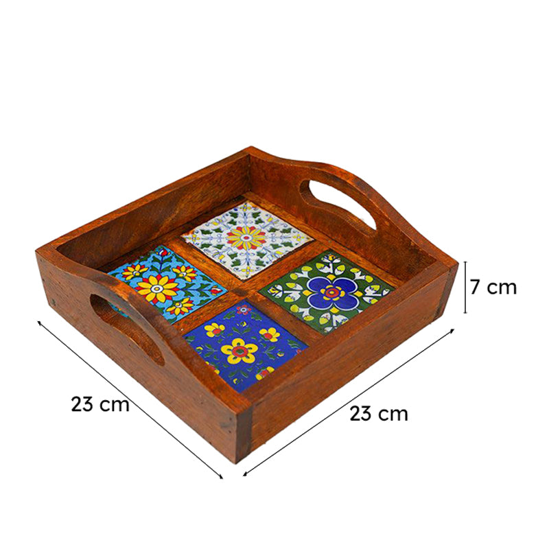 Adsara Square Ethnic Serving Tray media 7