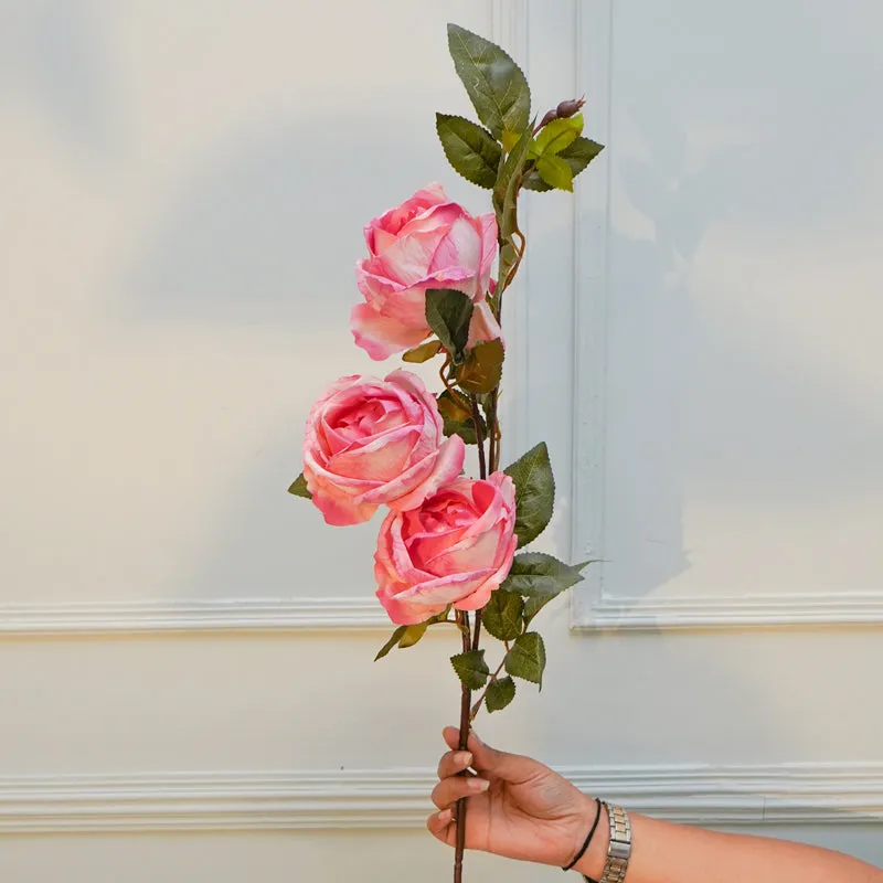 Faux Autumn Peony Flower Stick (Pink) - 36 CM media 3