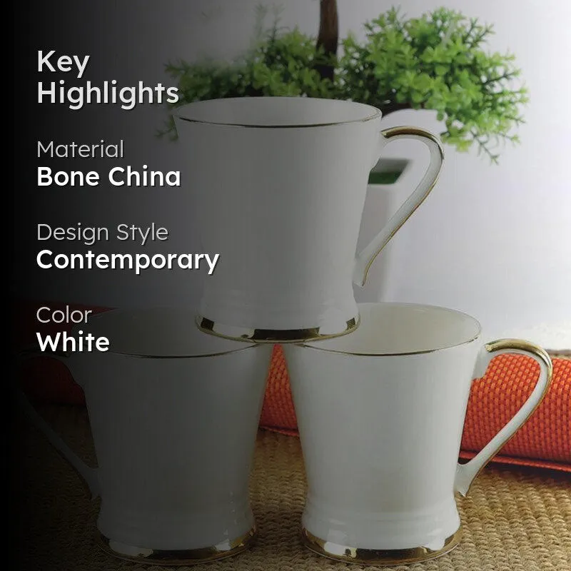 Nasma Bone China Tea Cup (175 mL Each) - Set of Six media 2