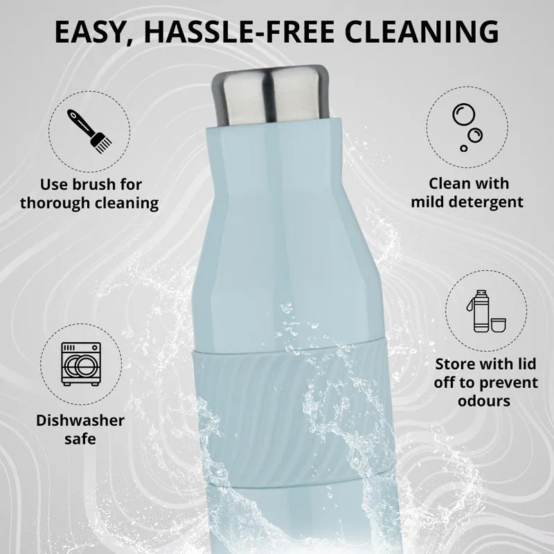 Bergner Walking Grip And Go Thermosteel Hot And Cold Bottle (Blue) - 600 mL media 5