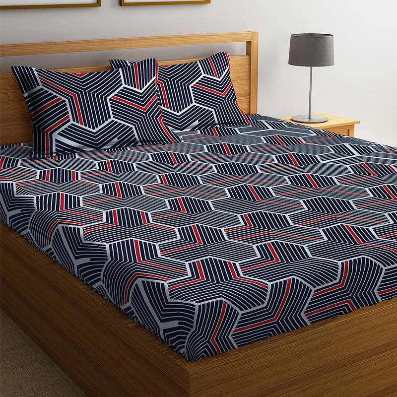 Matias Geometric Bedsheet - 150 GSM media 3