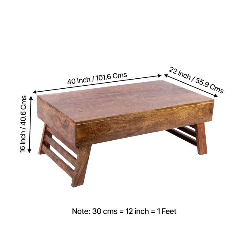 Arvion Sheesham Wooden Center Table - Light Brown media 10