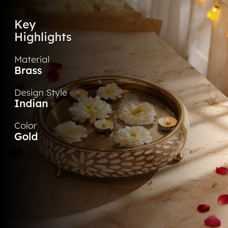 Elegant Decorative Brass Urli media 2