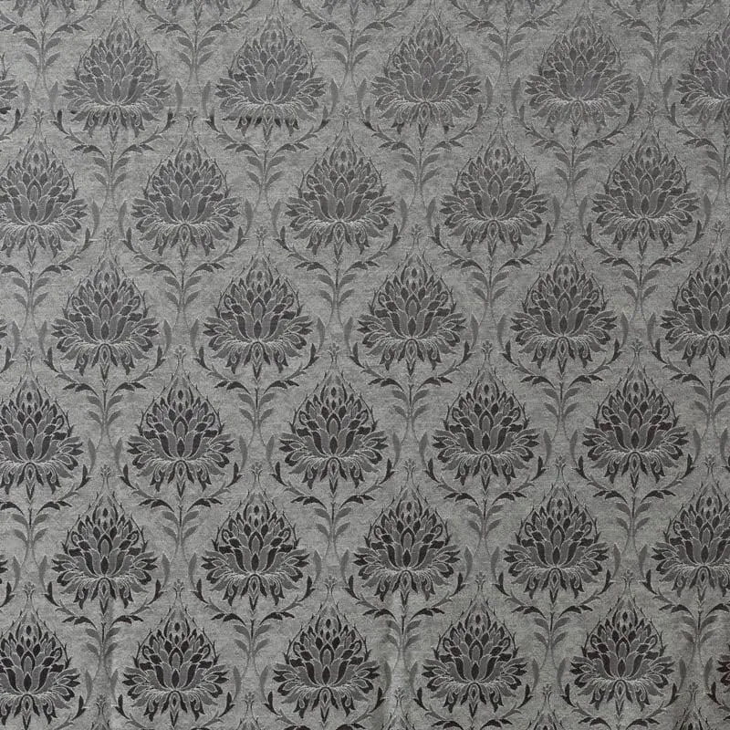 European Baroque Floral Single Curtain (Charcoal) media 4