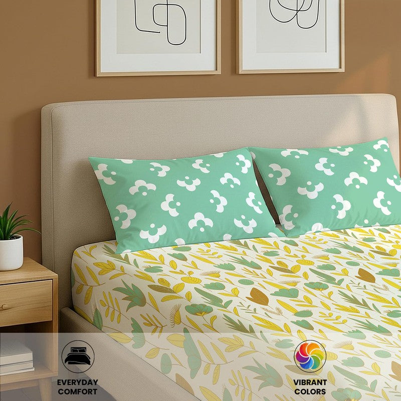 Dreamy Pastels Floral Cotton Bedsheets (Multicolor) - 144 TC media 6