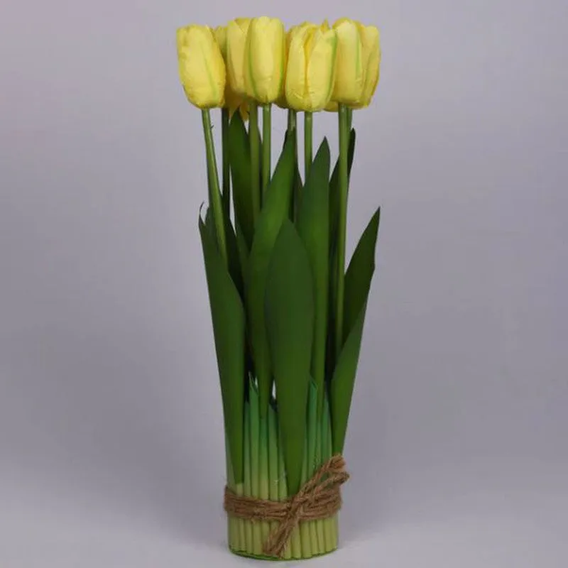 Artificial Tulip Flower Bunch Timeless Charm - Yellow media 5