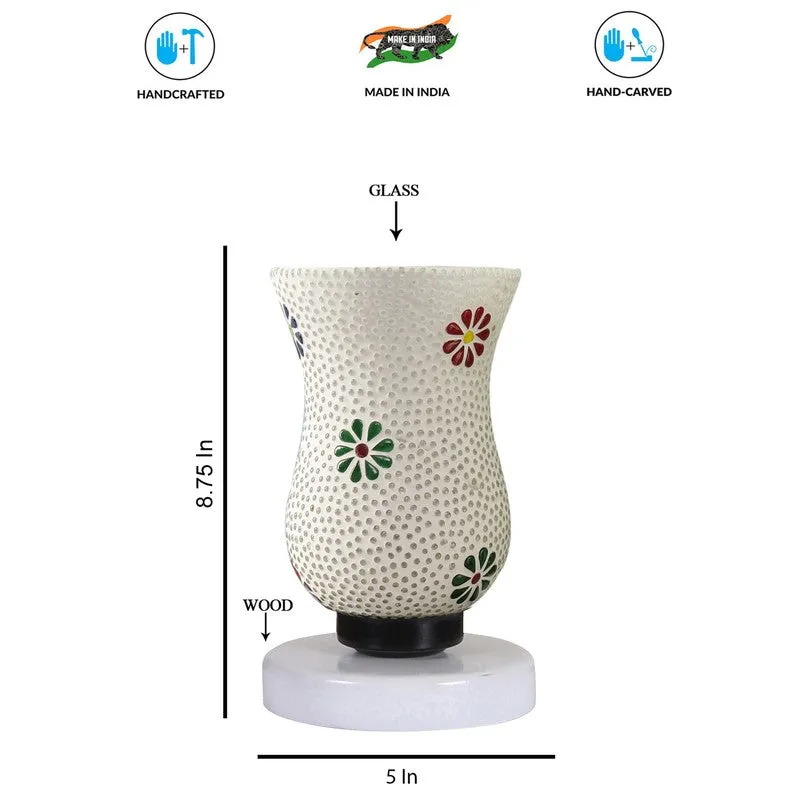 Ignira Mosaic Glass Table Lamp With Wooden Base - Multicolor media 8