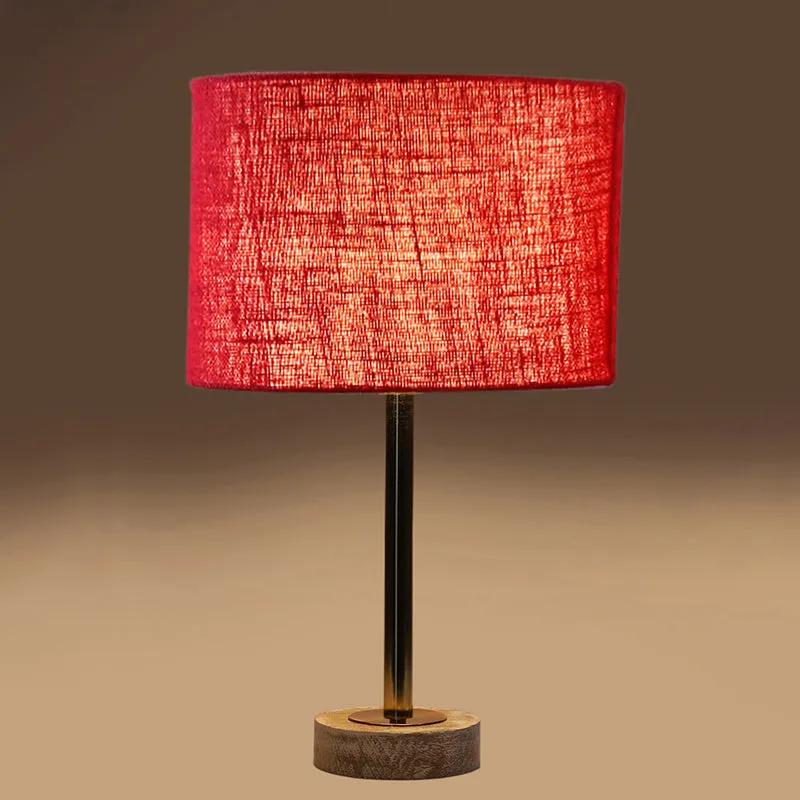 Sienna I Rodin Wooden Table Lamp - Maroon,Gold,White media 6