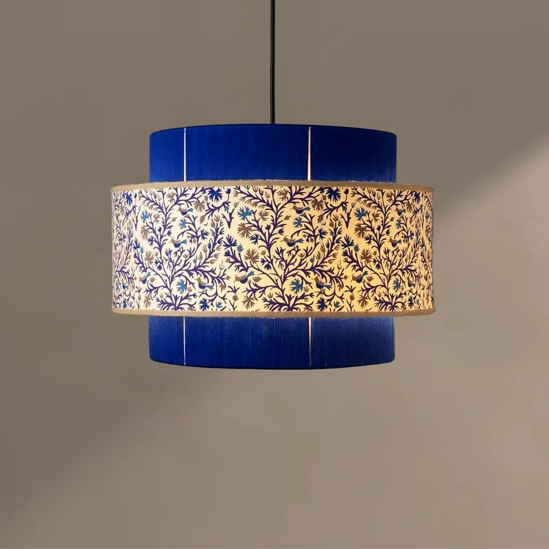 Fig Living Colour Weave Cotton Ceiling Lamp - Blue - 1