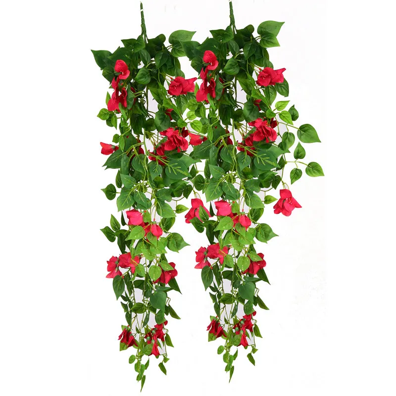 Peternia Plastic Artificial Hanging Bougainvillaea - Set Of Two media 6