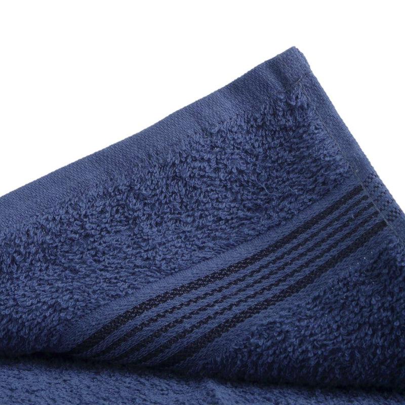 Bodil Bath Towel (Navy Blue & Beige) - Set Of Two media 4