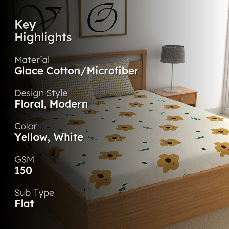 Scattered Flora I Microfiber Microfiber Bedsheet - 150 GSM media 2