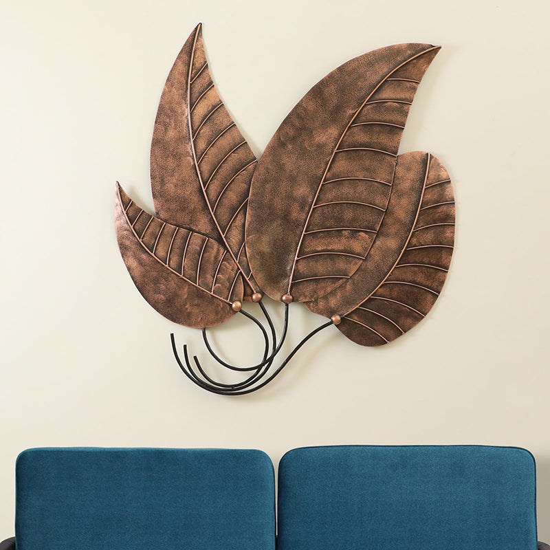 Amber Leaves Metal Wall Accent