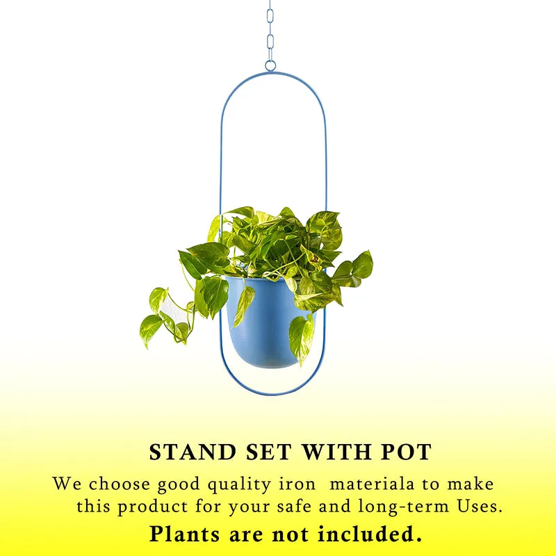 Metra Hanging Planter (Blue) - Set Of Two media 4