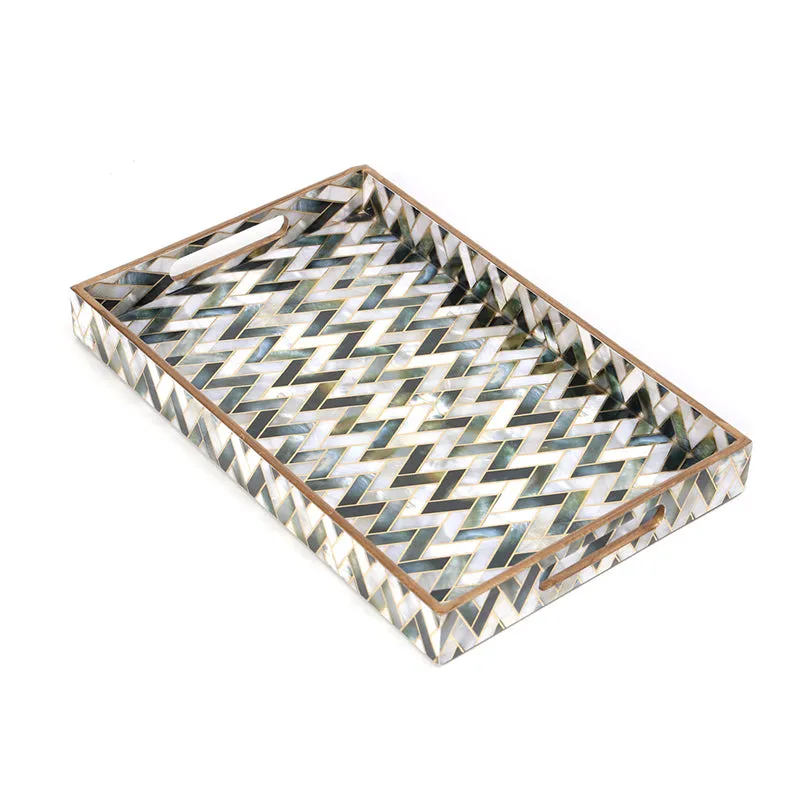 Stria Noir Enamel Coated Serving Tray media 4