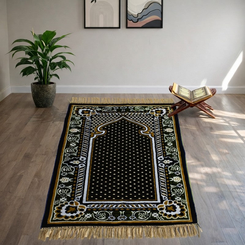 Sajdelle Velvet prayer Mat - Brown,Maroon