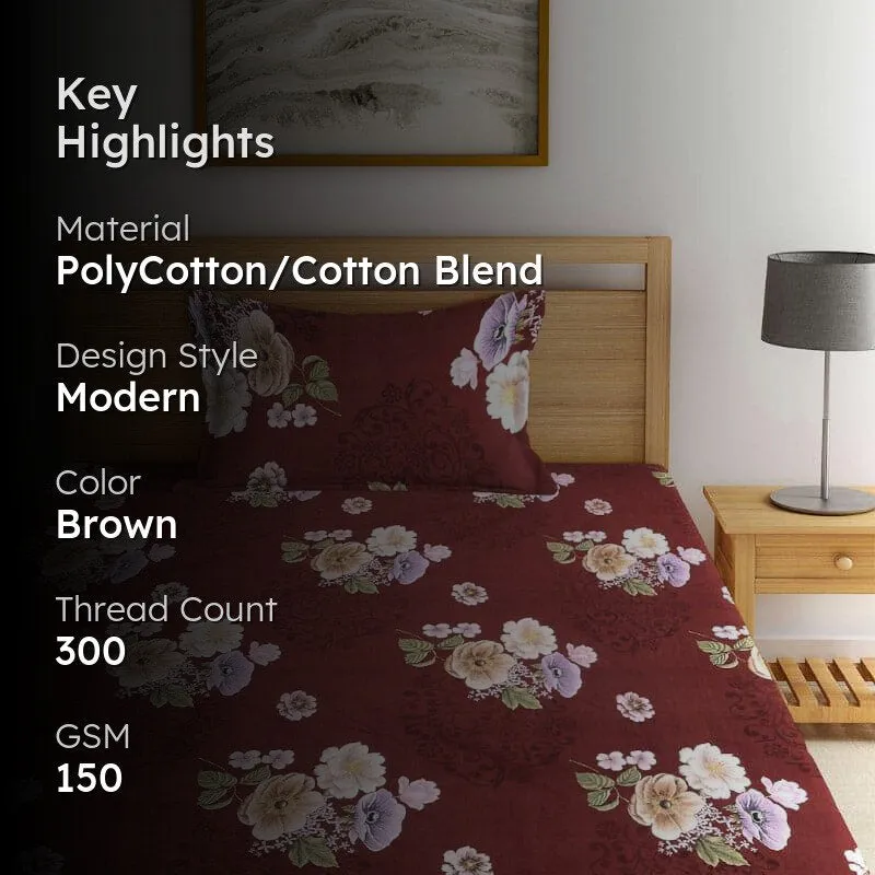 Masoon Floral Bedsheet - 150 GSM media 2