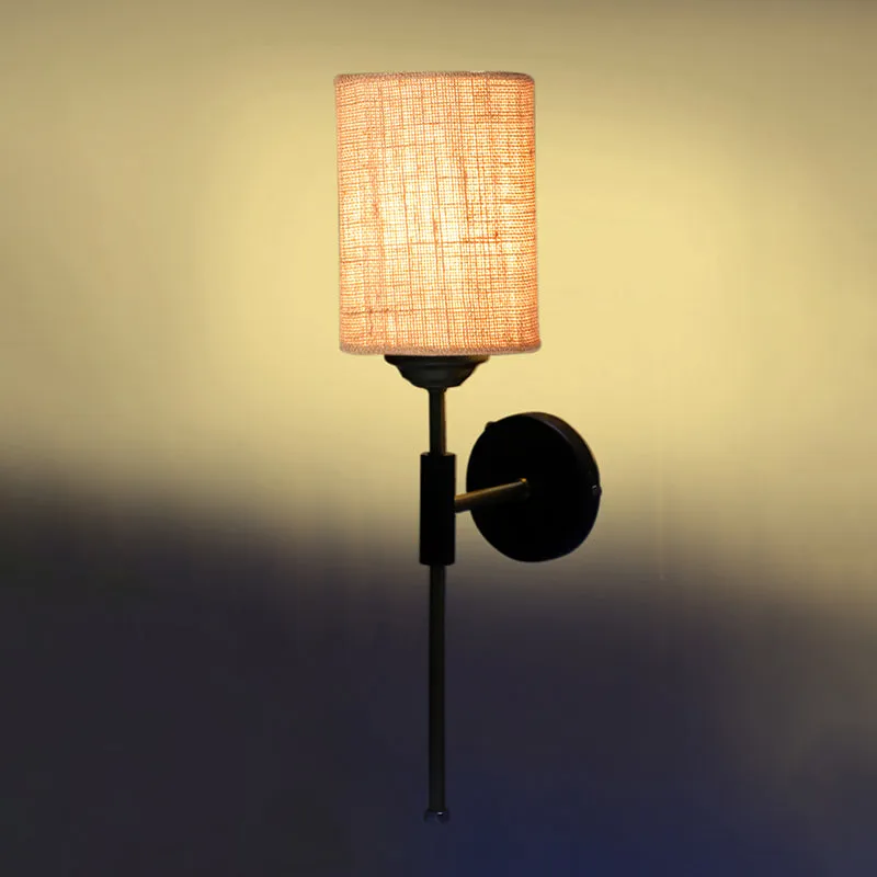 Beryll Cylindrical Jute Wall Lamp - Beige media 5