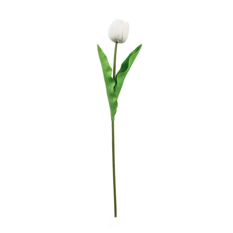 Artificial Realistic Tulip Flower Stick (White) - Set Of Five image 5