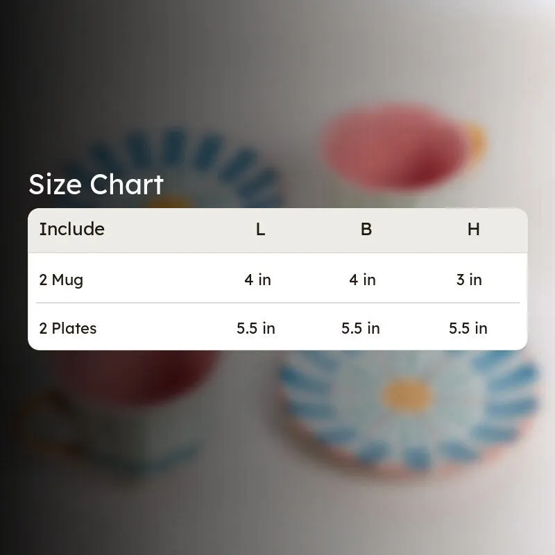 Fleur Bleu Handpainted Ceramic Tea Cup & Saucer (240 mL Each)- Set of Two media 7