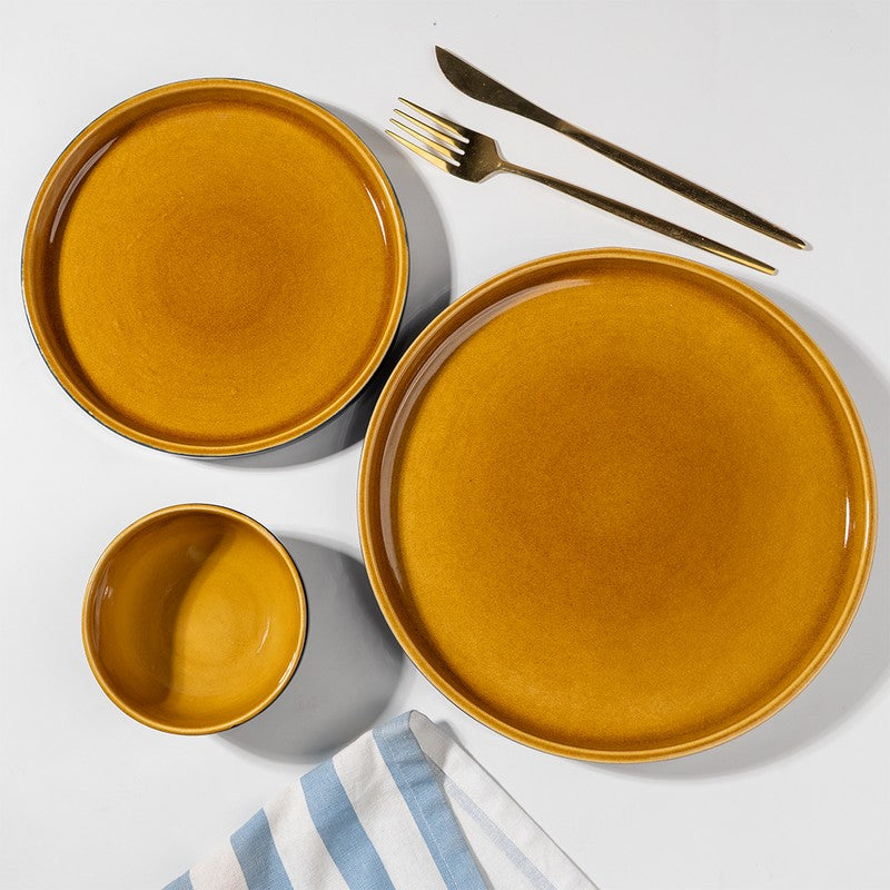 Golden Ceramic Dinner Set (Navy Blue) - 18 Piece Set media 4