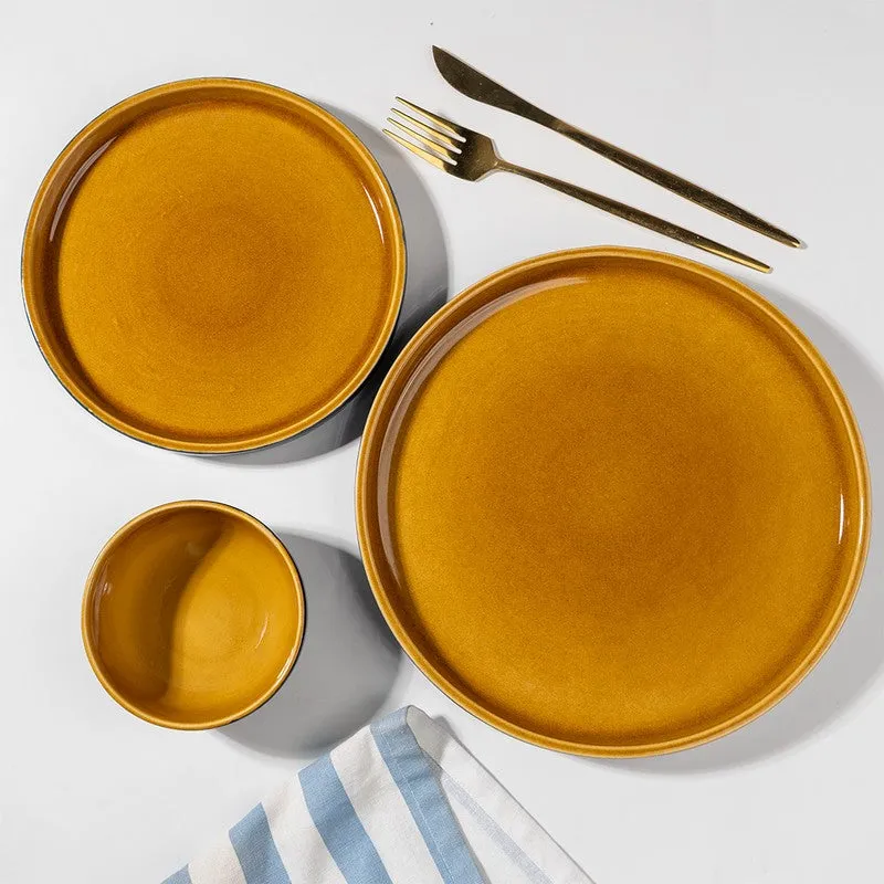 Golden Ceramic Dinner Set (Navy Blue) - 18 Piece Set media 4