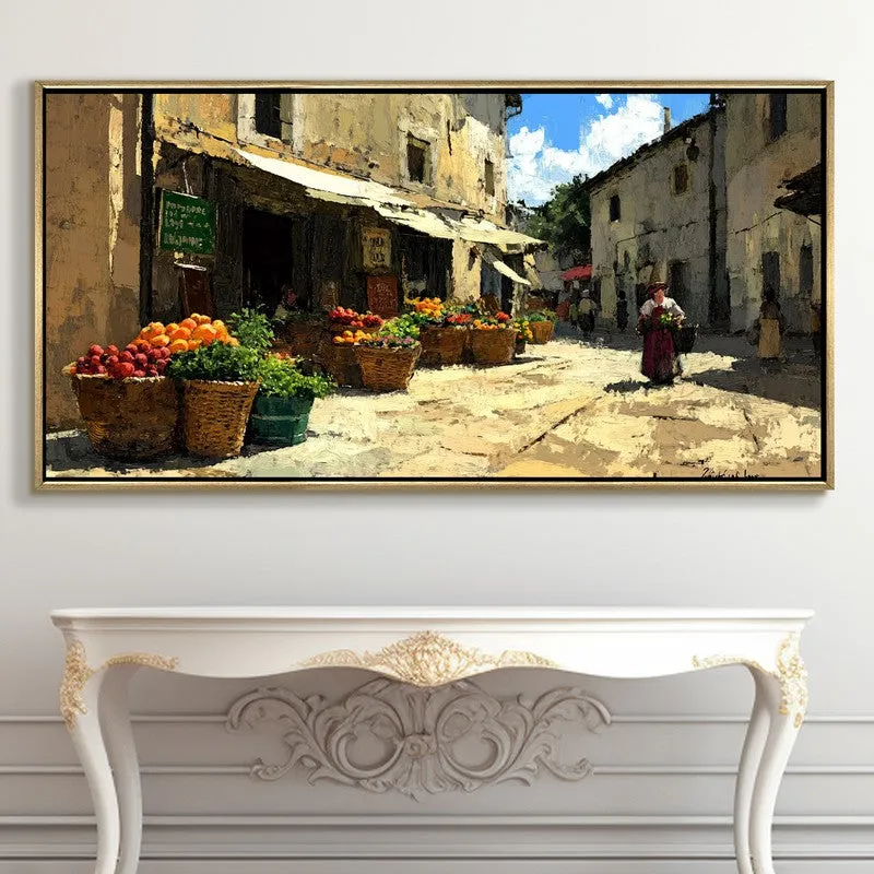 Earthen Canvas Wall Painting With Frame media 5