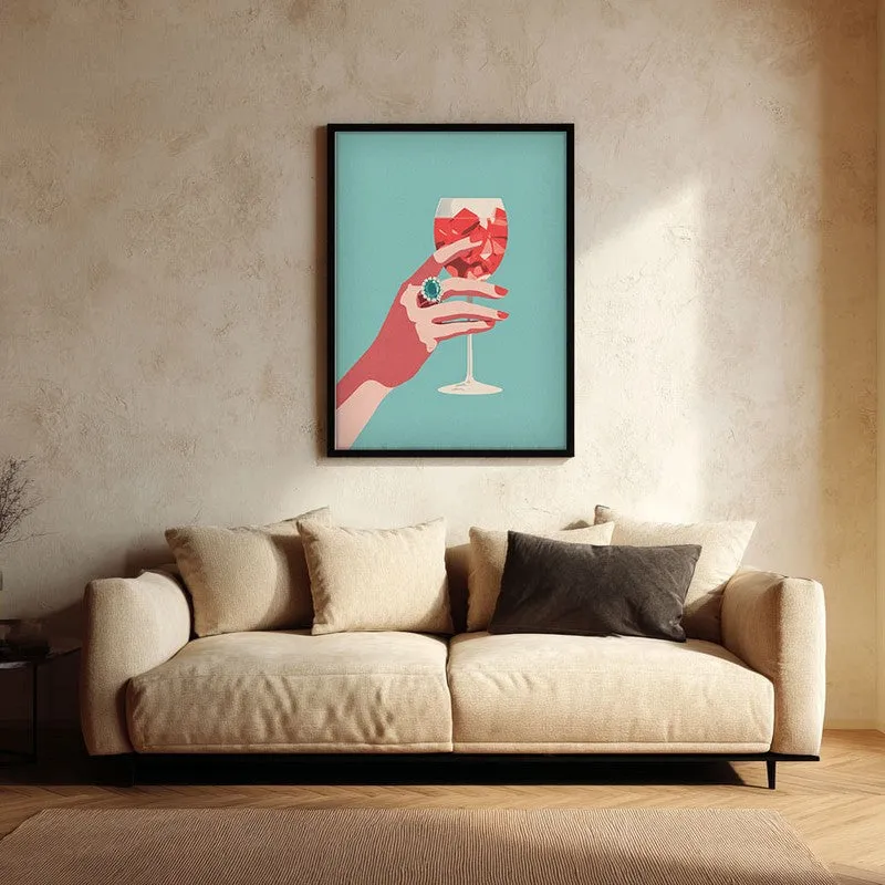 Emerald Ring Canvas Wall Painting - Black Frame media 1