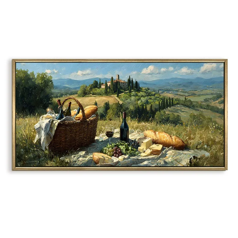 Rustic Picnic Canvas Wall Painting With Frame media 3