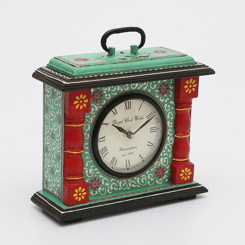 Adviya Handpainted Silent Table Clock - Light Green media 3