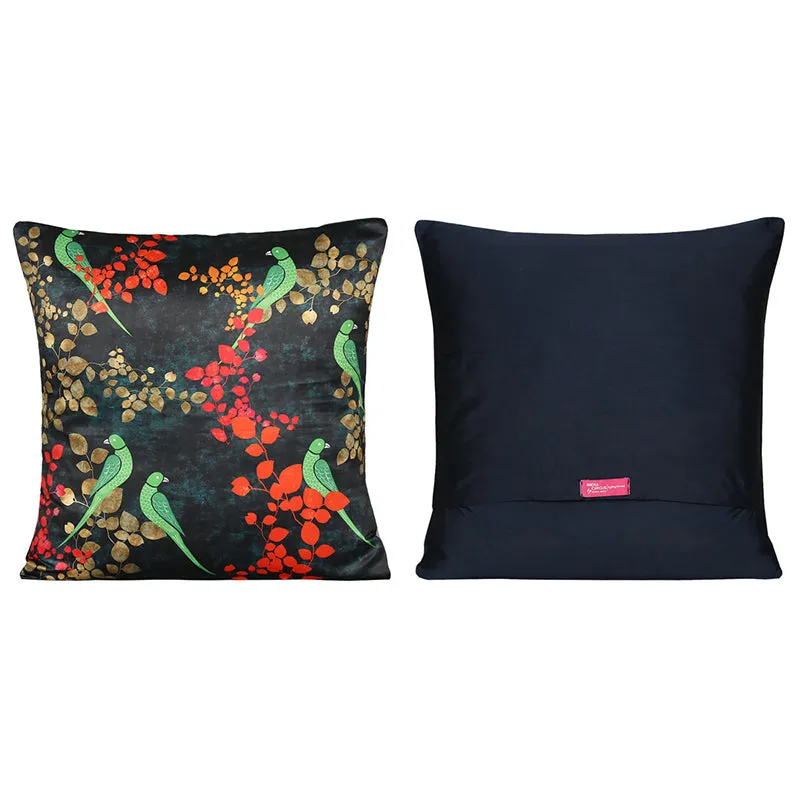 India Circus Temple Trails Printed Satin Polyester Satin Cushion Cover - Set Of Five media 4