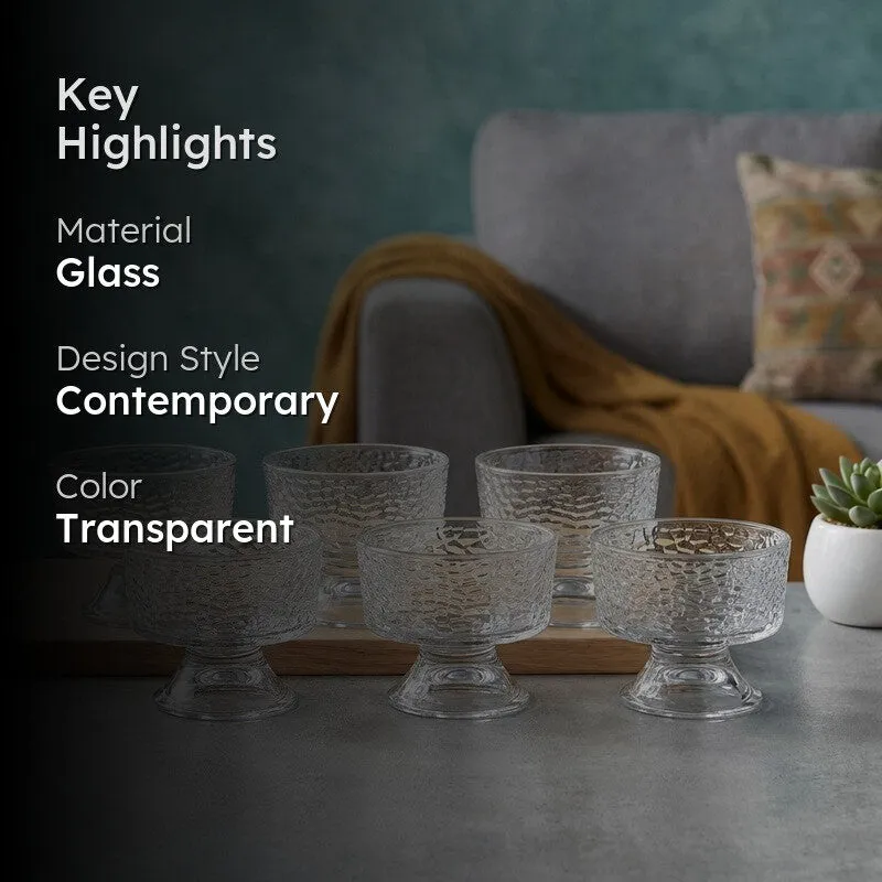 Glass Dessert Bowls (145 mL Each) - Set Of Six media 2
