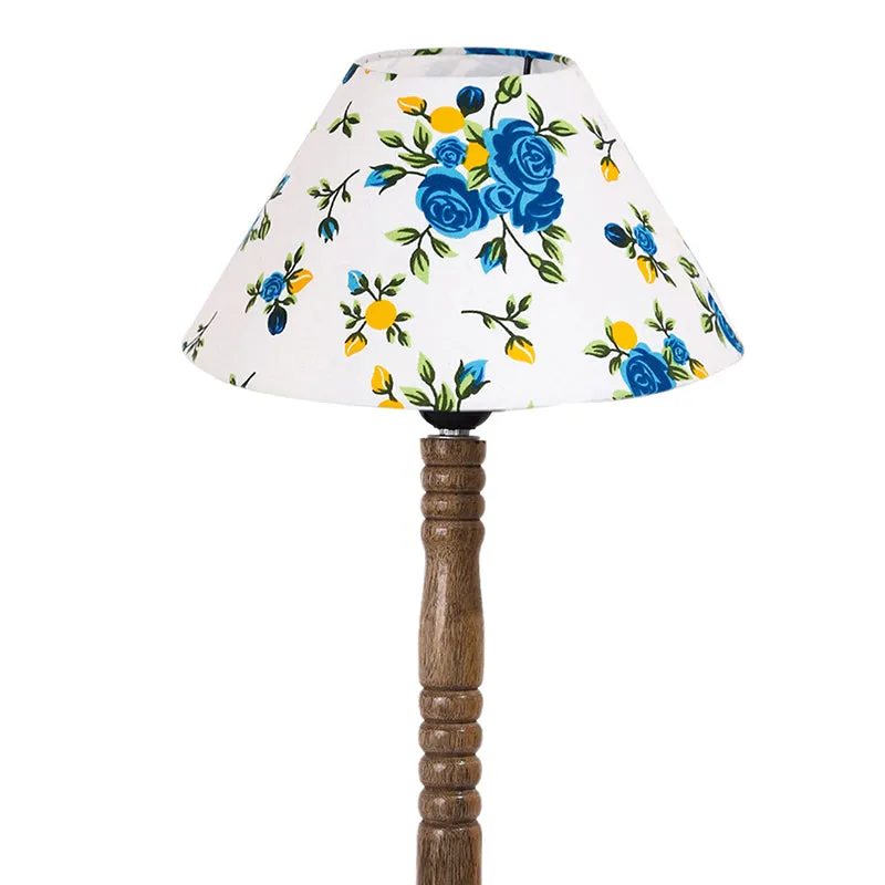 Garden Lights Table Lamp With Carved Wooden Base media 5