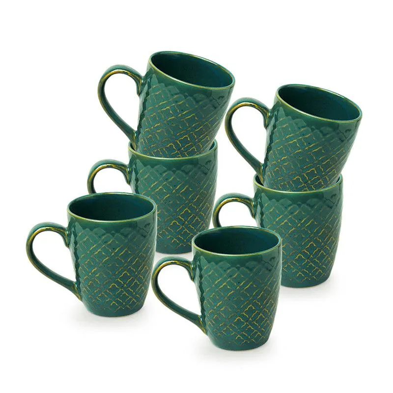Saphine Ceramic Coffee Mug (300 mL Each) - Set of Six media 4
