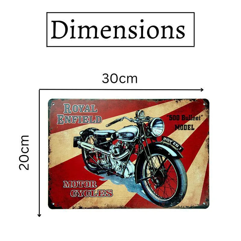 Vintage Royal Enfield Retro Metal Wall Accent media 7