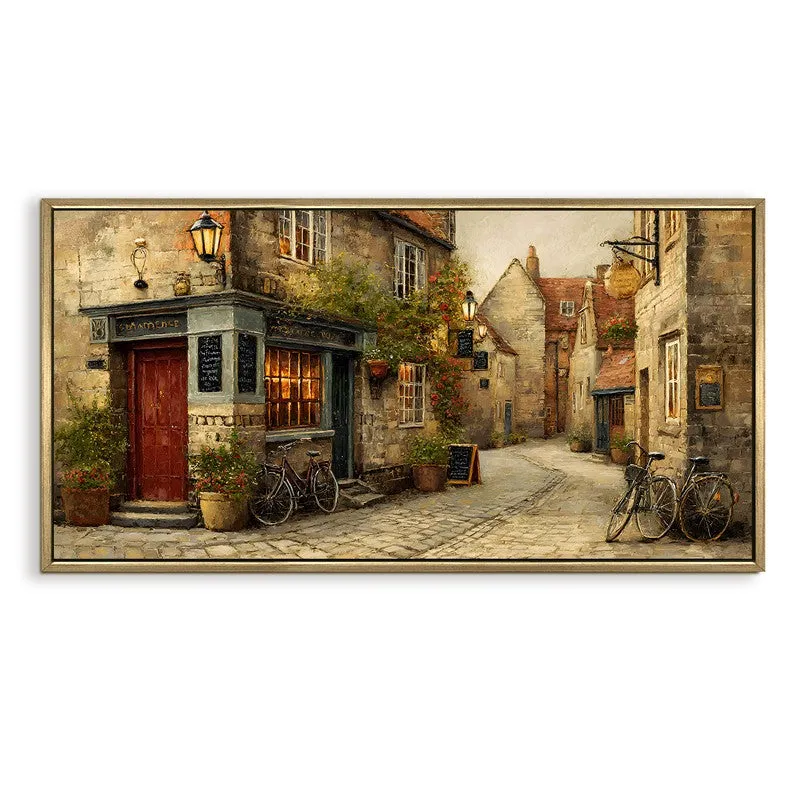 European Vintage Lane Cottage Wall Art media 4
