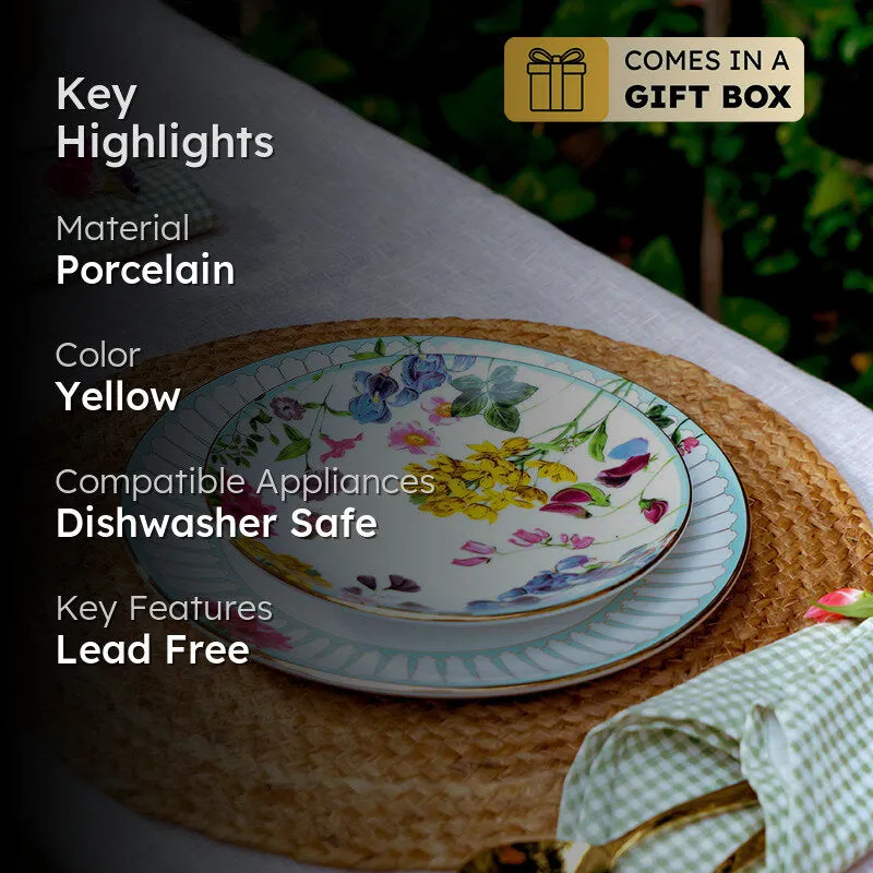 Basant 24k Gold Brushed Porcelain Dinner Set - 33 Piece Set media 2